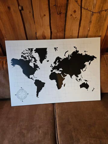 IKEA Molltorp Wereldkaart Wanddecoratie Zwart-Wit