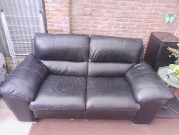 2 zitsbank leder zwart