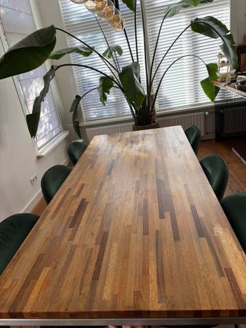 Gratis af te halen - Eettafel | Houten blad, metalen frame