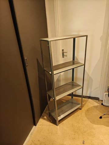 Metalen rek met 4 planken - 27x60x140 cm