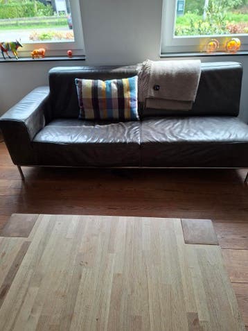 Stijlvolle leren twee en driezitsbank.gratis ophalen va