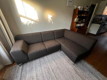 Grijs/bruine hoekbank