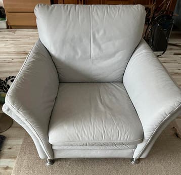 Gratis - grijze kunstleer fauteuil