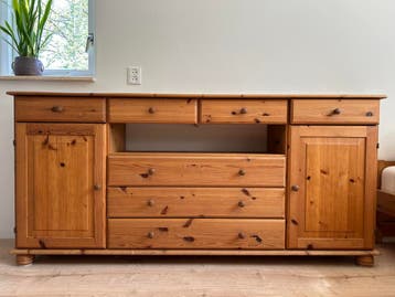 Massief grenen dressoir, geolied, 178 cm