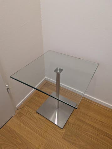 1+1 gratis glas staal rvs en zwart bijzettafeltjes