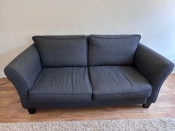 Grijze stoffen bank - 2-zits - 185 cm breed
