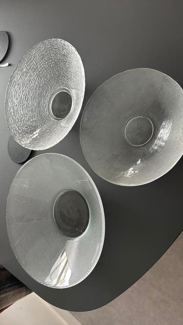 3 glazen serveerschalen voor BBQ