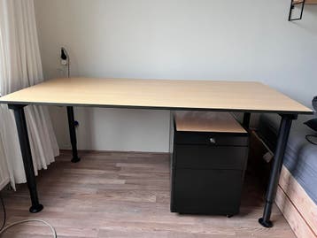 Gispen bureau met ladeblok - 160x80 cm