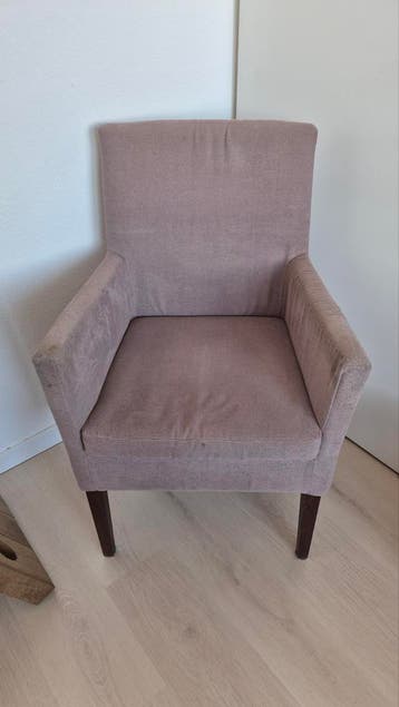 4 comfortabele eetkamerstoelen in taupe stof