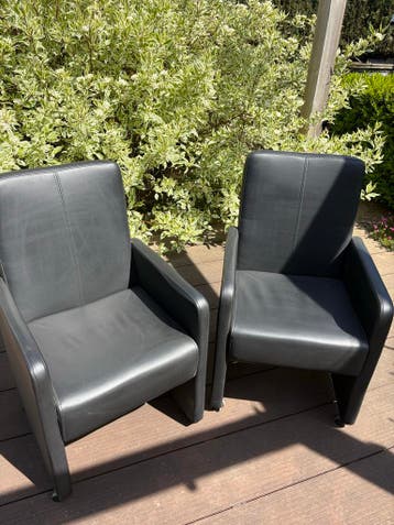 6x comfortabele zwarte fauteuil