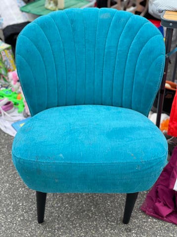 Vintage Stijl Stoel - Turquoise Stof