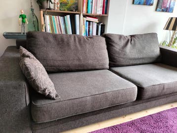 Bank, 3à4 zits bruin GRATIS