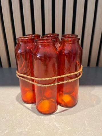 Kleine TULPENVAASJES oranje glas