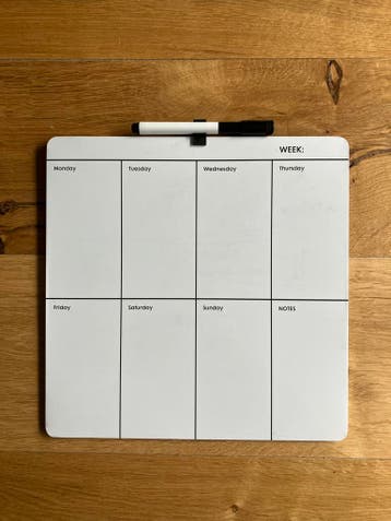 Weekplanner whiteboard / meal planner