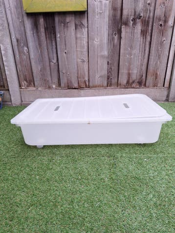 Handige opbergbak op wieltjes - Transparant