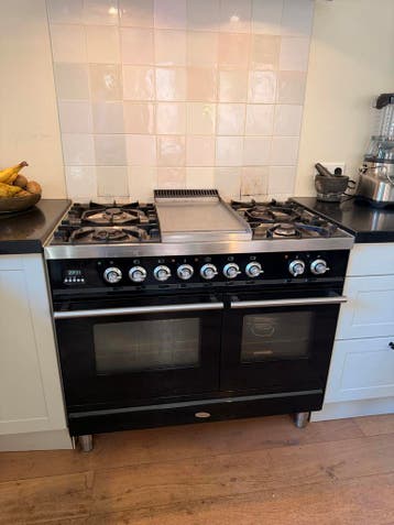 Boretti gasfornuis met 2 ovens, 1 meter breed - Gratis af te