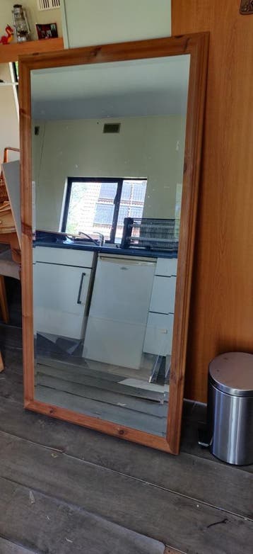 Grenen spiegel 80x160