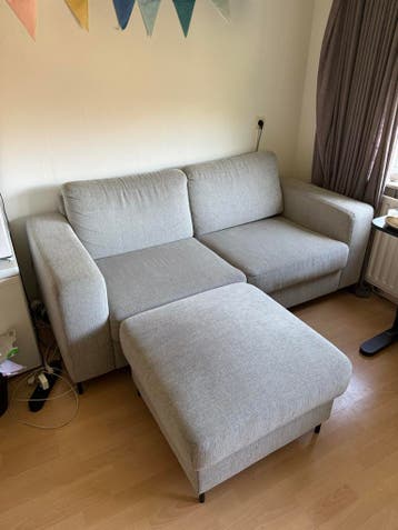 Bank met losse hocker, 190cm - kleine beschadiging