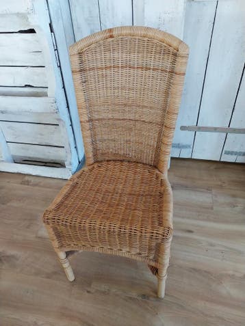 4x Rotan eetkamerstoel - Vintage rieten stoel