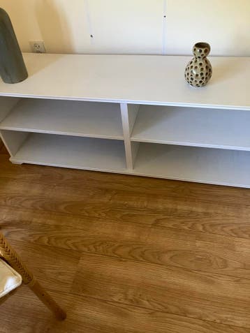 Wit houten TV meubel/boekenkast - 150x50x42 cm