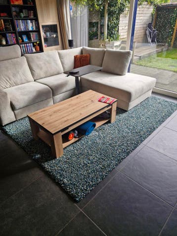 Modern Vloerkleed - Groen, Wit, Blauw, Geel - Gebruikt