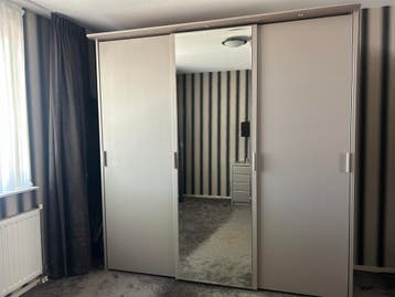 garderobe kast groot  grijs metalic