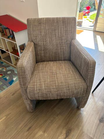 Comfortabele fauteuil - Bruin/beige stof