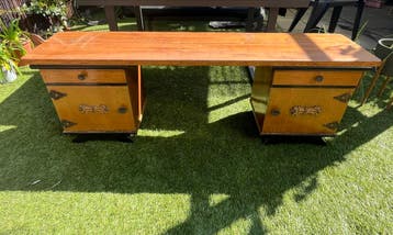 Kinder bureau met ladekastjes -155x35x54 cm -Gratis