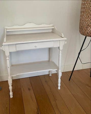 Wit houten kaptafel met lade GRATIS!