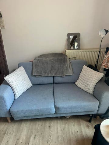 2-persoons blauwe bank