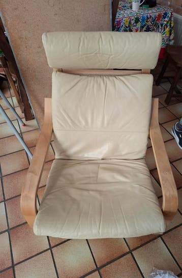 Poang met leren kussen