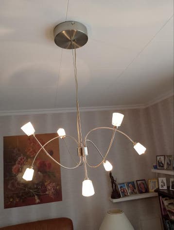 RVS design lampen set: hanglamp en vloerlamp met dimmers