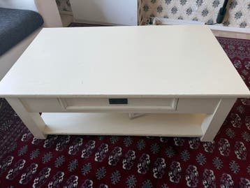 Witte salontafel met lade en opbergplank