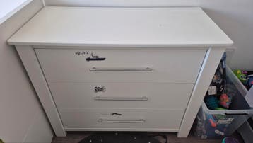 Witte ladekast commode 3 laden