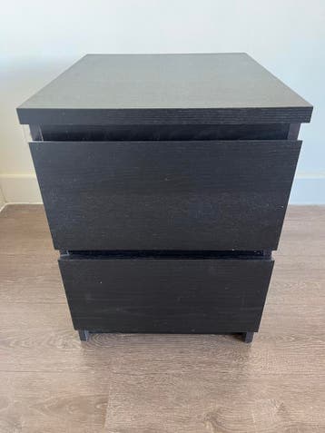 Gratis nachtkastje met 2 lades - Zwart