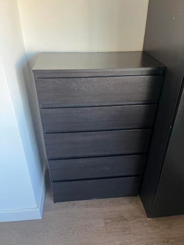 Gratis Ladekast - Zwart met 5 lades