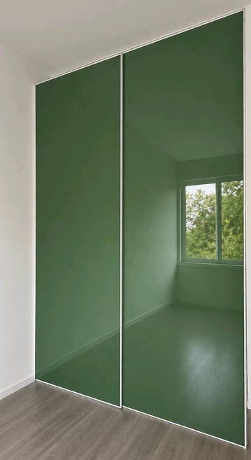 2 Schuifdeuren IKEA 236cm x 100 glas donkergroen