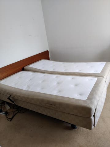 Teakhouten hoofdbord voor tweepersoons, jaren 70