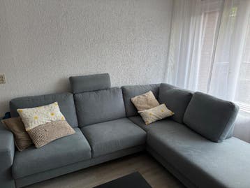 Hoekbank blauw 262 x 212