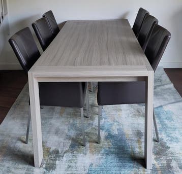 Eettafel (90x230) met 6 stoelen