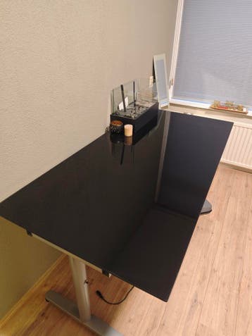 Modern zwart glazen bureau 160x80 cm