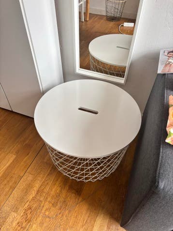 Ikea KVISTBRO bijzettafel - wit, rond, diameter 61 cm