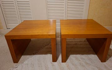 Bijzettafels gebruikt als salontafels twee stuks