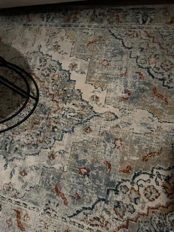 Modern Tapijt met Oosters Patroon - Grijs/Blauw/Beige