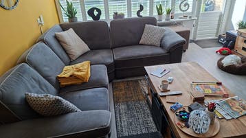 Gratis af te halen - Comfortabele Hoekbank - Grijs Stof