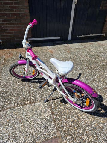 Volare meisjes fiets wit roze