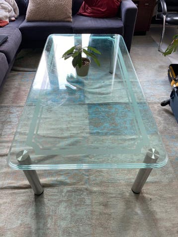 Glazen salontafel
