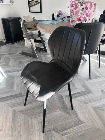 4x Zwarte eetkamerstoel - Modern design