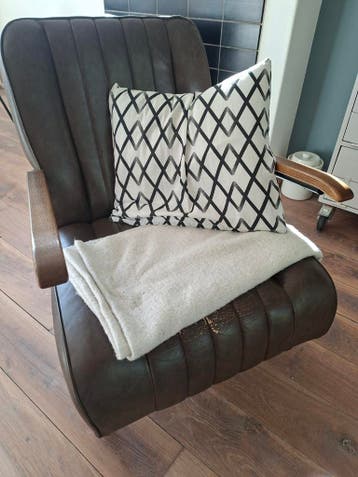 Vintage Bruine Leren Fauteuils (2 stuks)