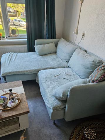 Comfortabele hoekbank met chaise longue